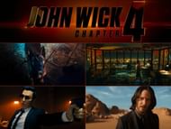 Collage of snippets from John Wick 4 trailer. (Photo via YouTube/Sportskeeda)